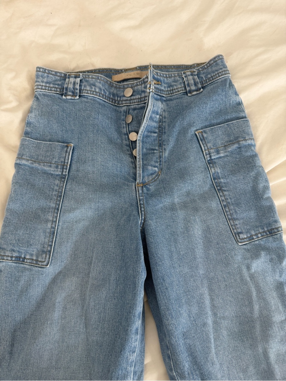 Joe's Jeans High-Rise Light Blue Cargo Straight-Leg Jeans